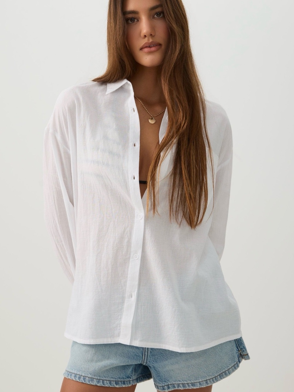 ☀️ NWT Ardene White Sheer Button-Down Shirt